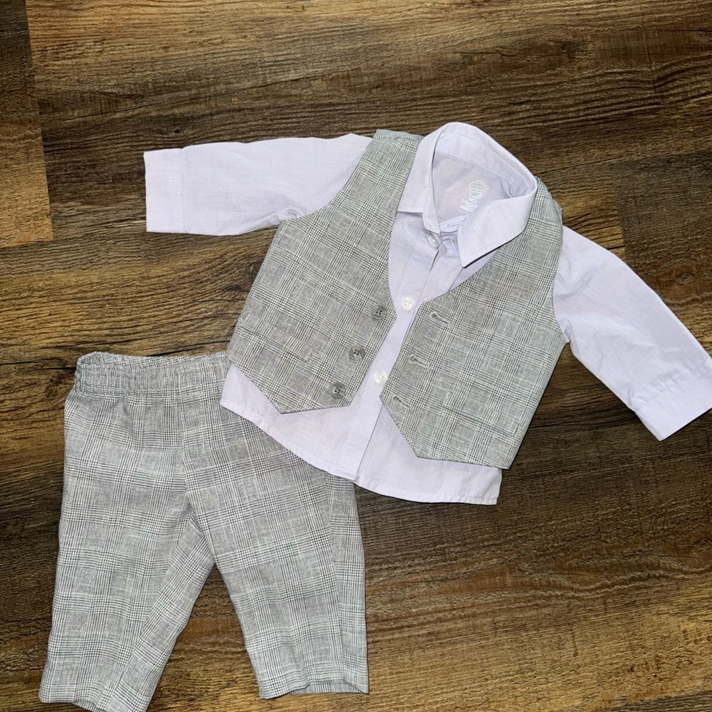 Baby Gray Vest and Pants Set